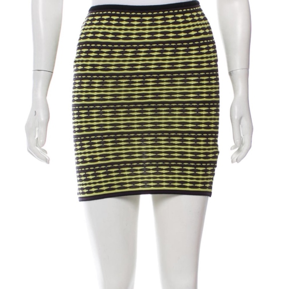 M Missoni Knit Black & Lime Mini Skirt S NWOT - Picture 3 of 6